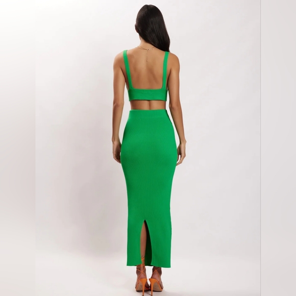 MESHKI- KAESHA Twist Front Knit Top Sz.XS & KAESHA Split Maxi Knitted Skirt Sx:S - Picture 8 of 8